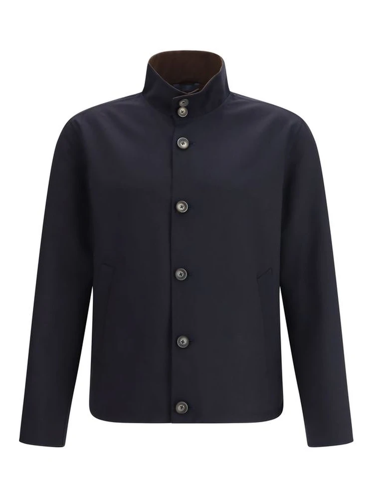 Blue Elastane Coat