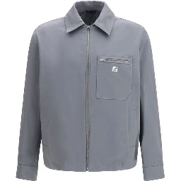 Gray Cotton Shell Jacket