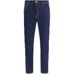 جينز قطني أزرق