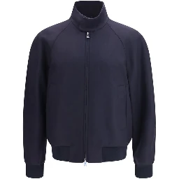 Blue Cashmere Bomber