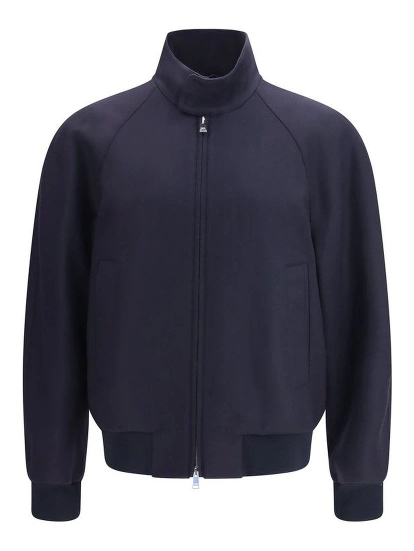 Blue Cashmere Bomber