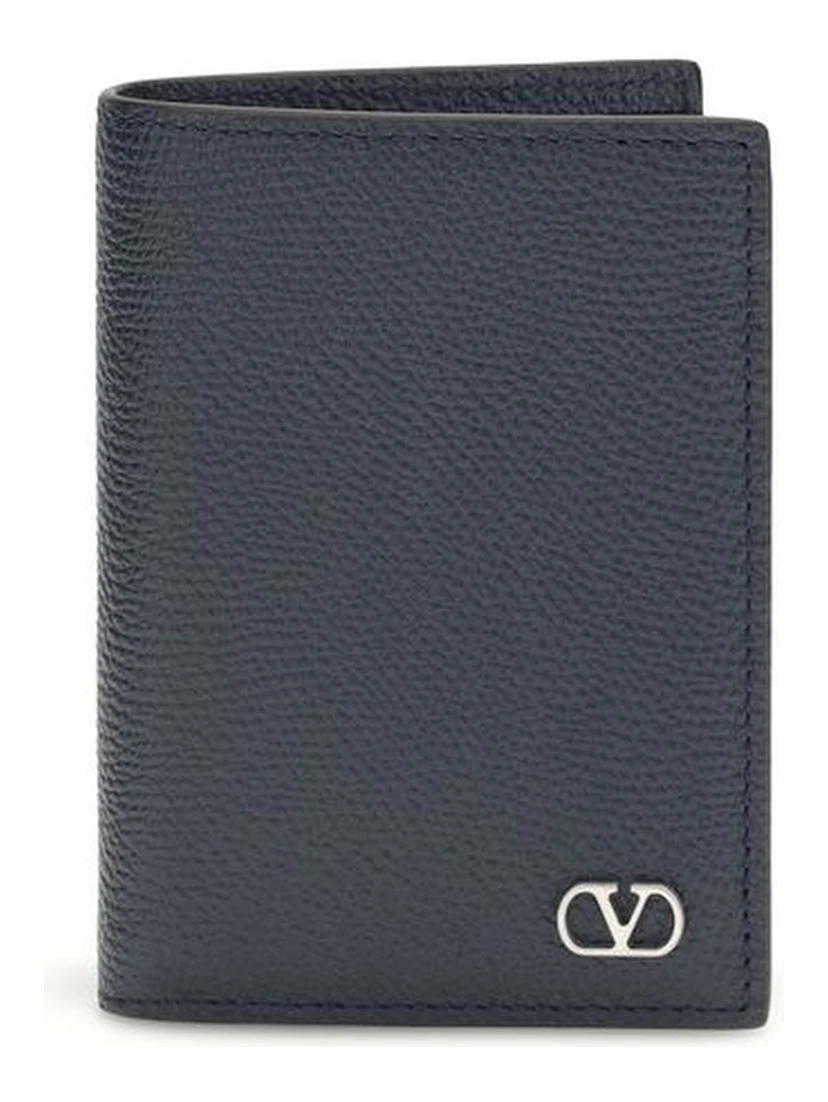 محفظة بوس توروس من جلد العجل الأزرق