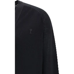 Black Merino Wool Cardigan