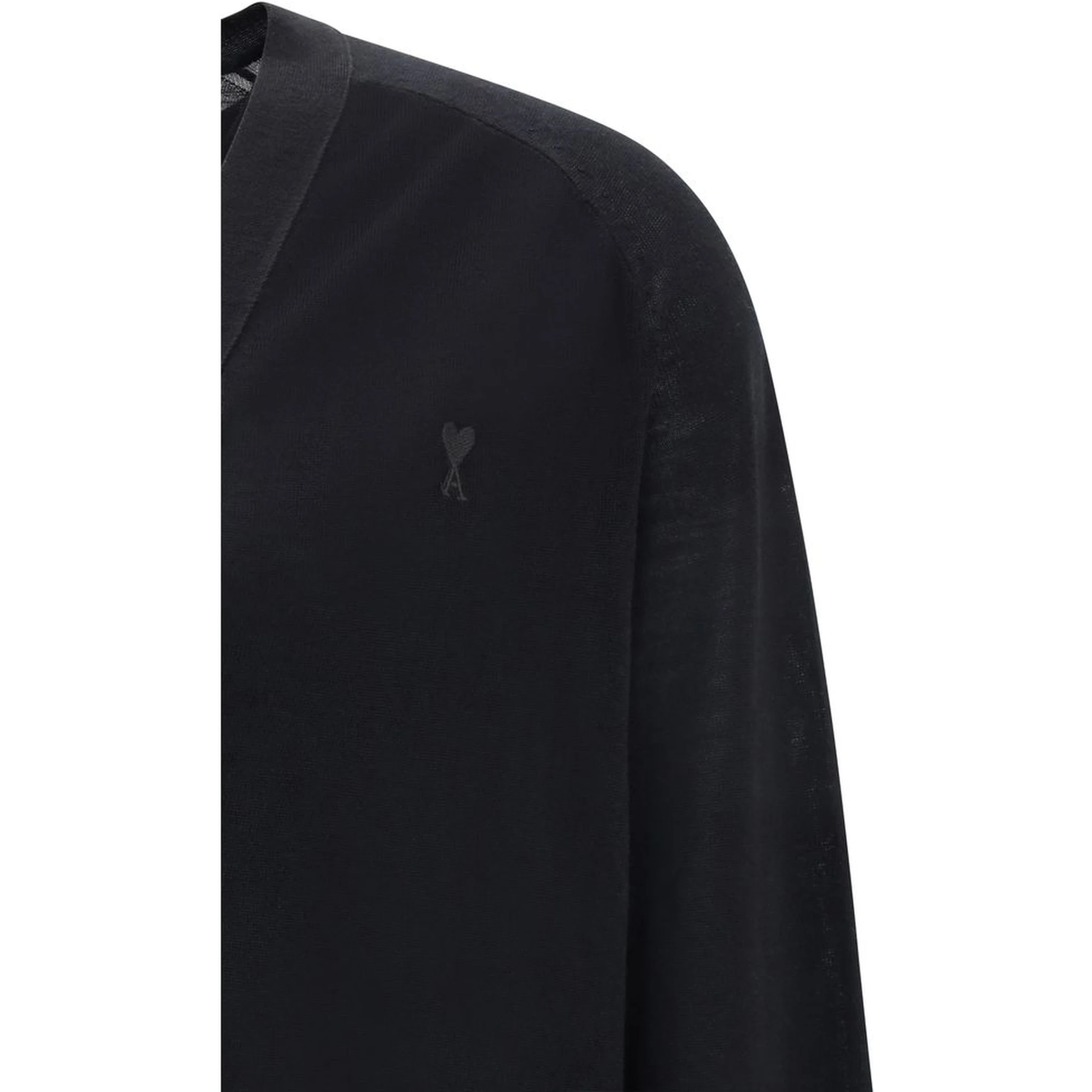 Black Merino Wool Cardigan