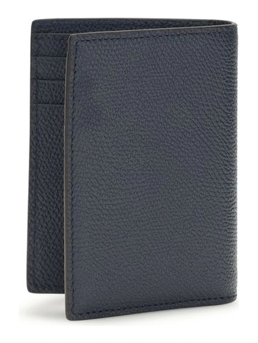 محفظة بوس توروس من جلد العجل الأزرق