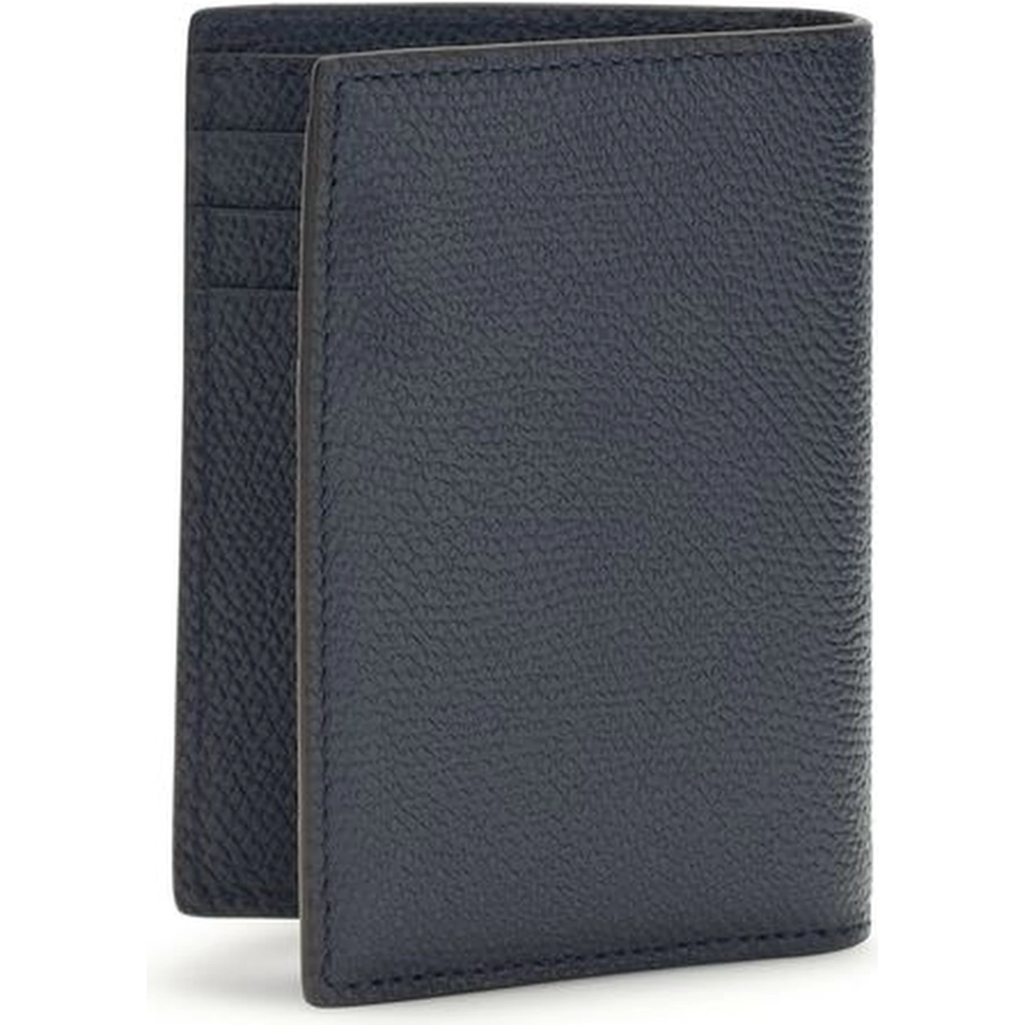 محفظة بوس توروس من جلد العجل الأزرق