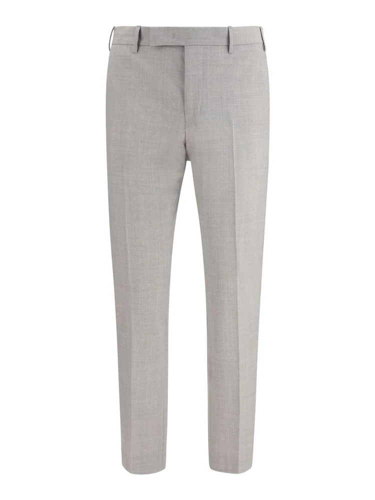 Gray Fleece Wool Dress Pants