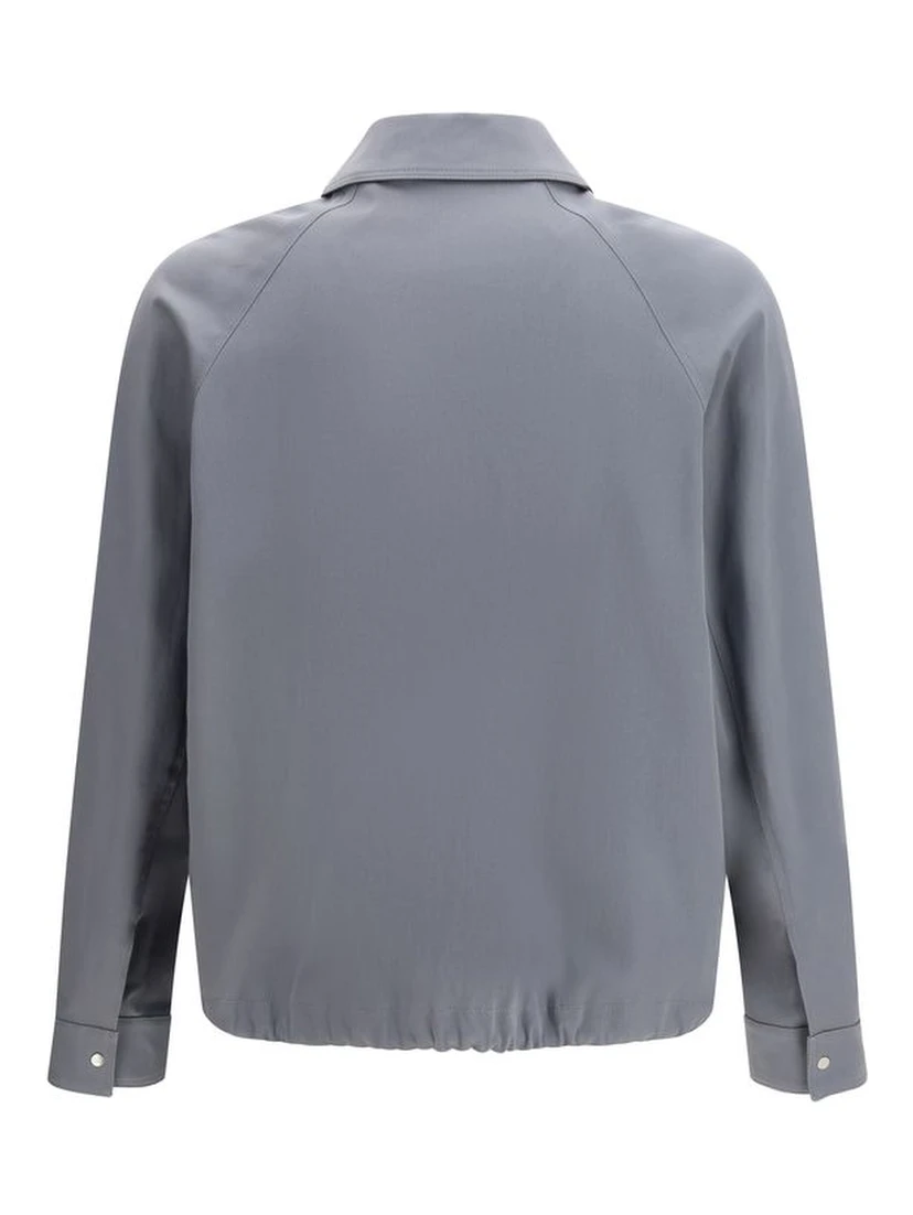 Gray Cotton Shell Jacket