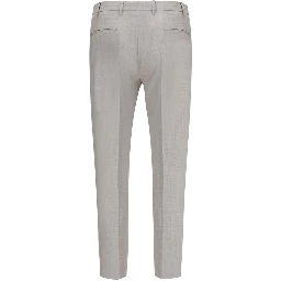Gray Fleece Wool Dress Pants