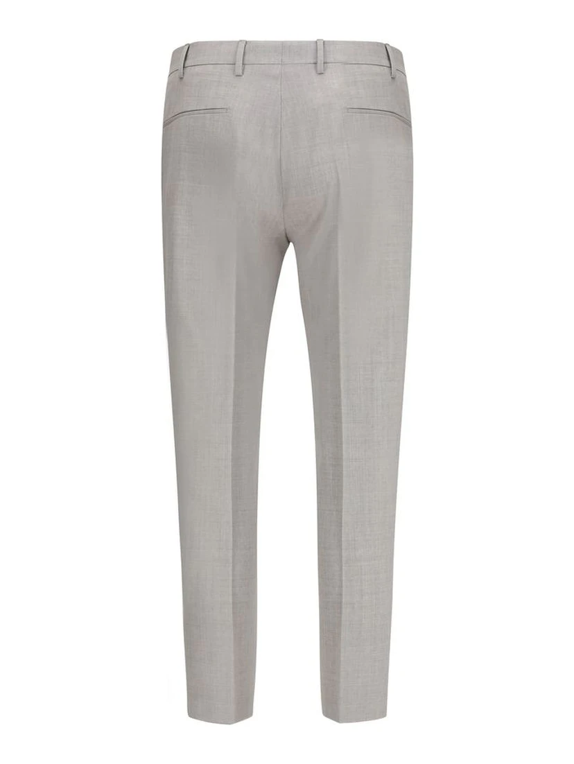 Gray Fleece Wool Dress Pants