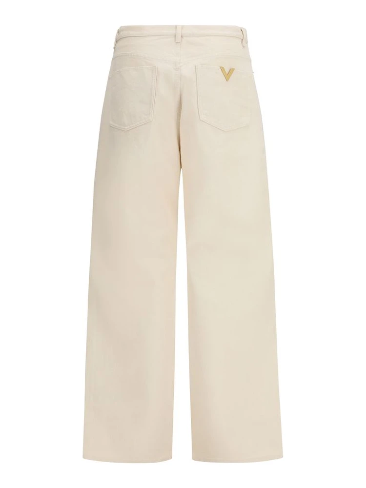 Beige Cotton Jeans Denim alternative