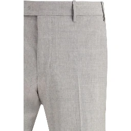 Gray Fleece Wool Dress Pants