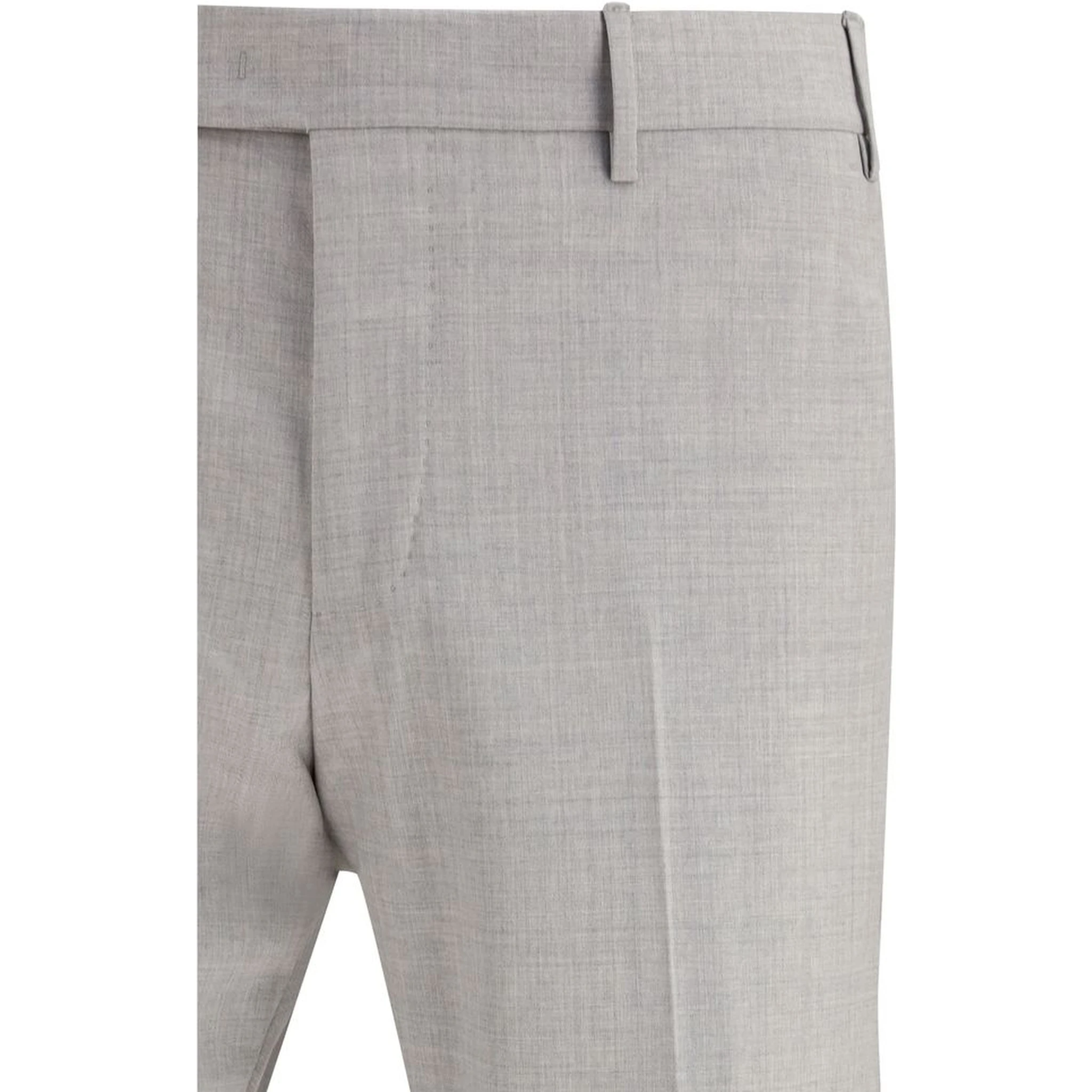 Gray Fleece Wool Dress Pants