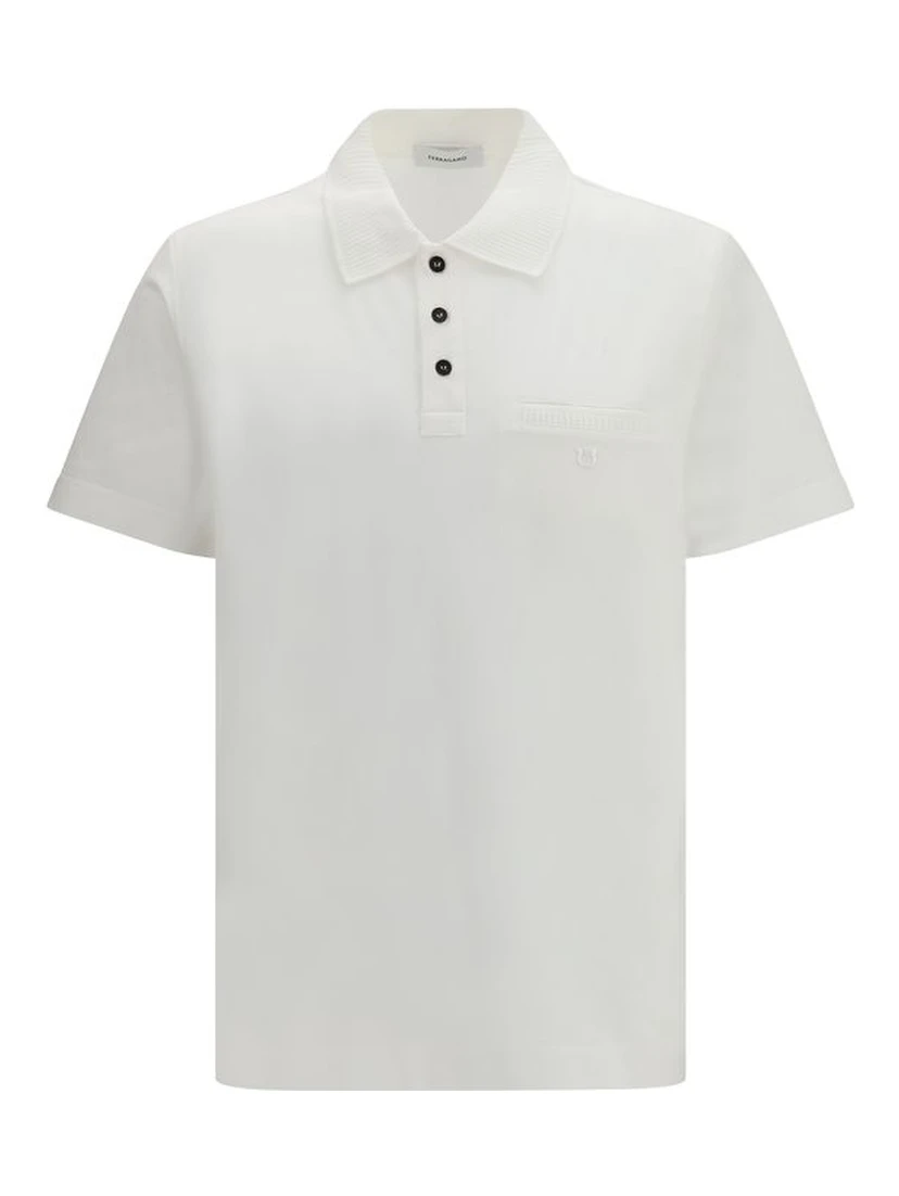 White Cotton Polo Shirt