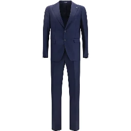 Blue Fleece Wool Two-Piece Suit