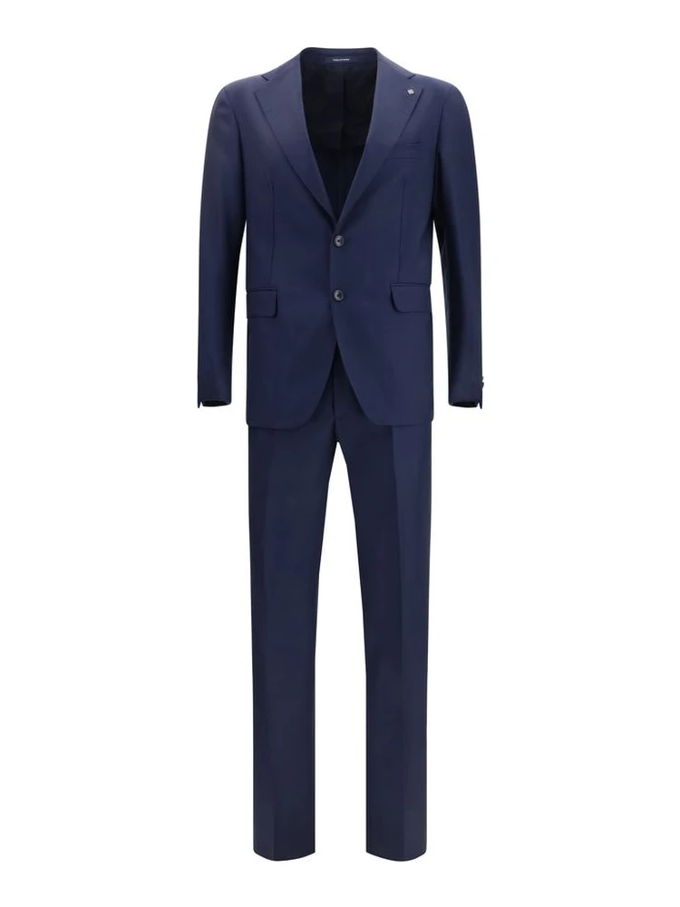 Blue Fleece Wool Two-Piece Suit