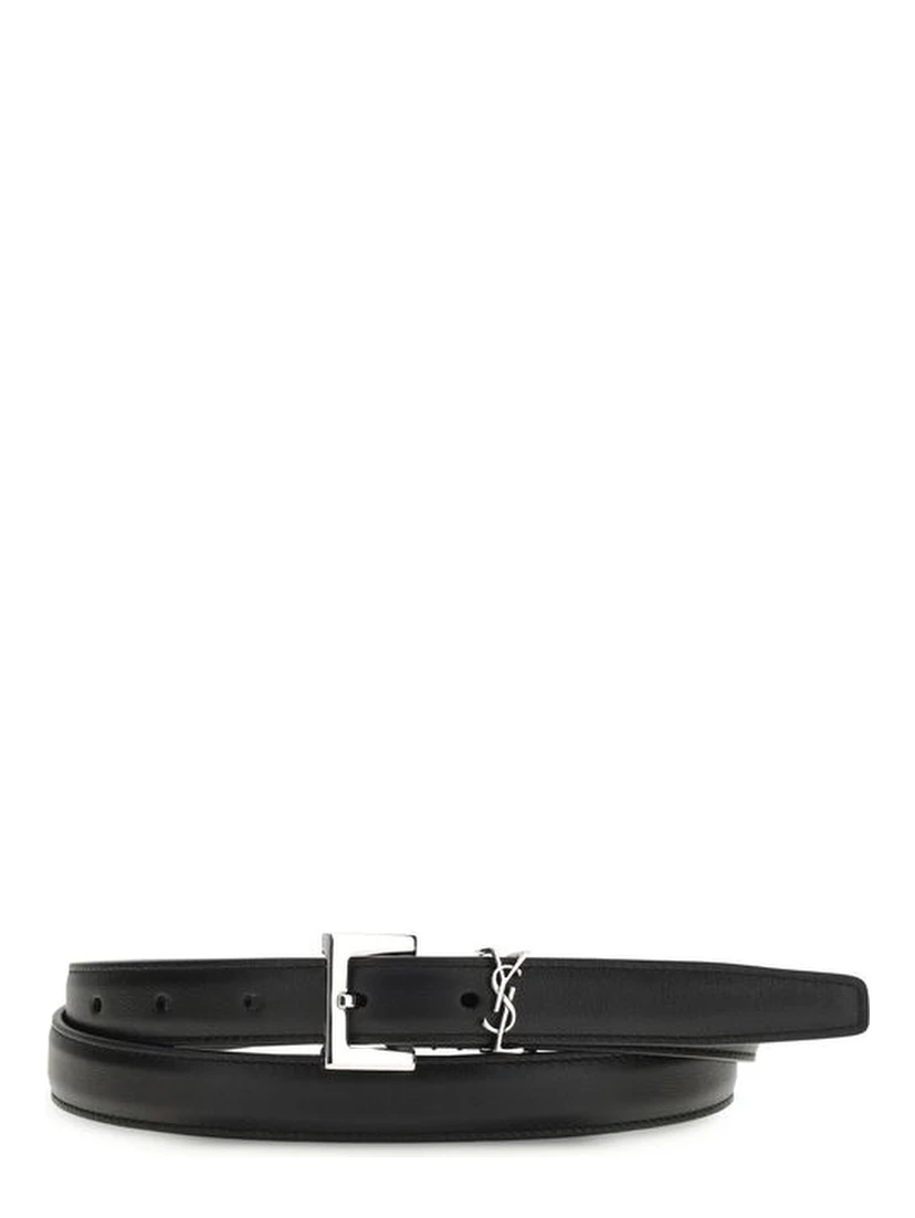 Black Calf Leather Bos Taurus Thin Belt