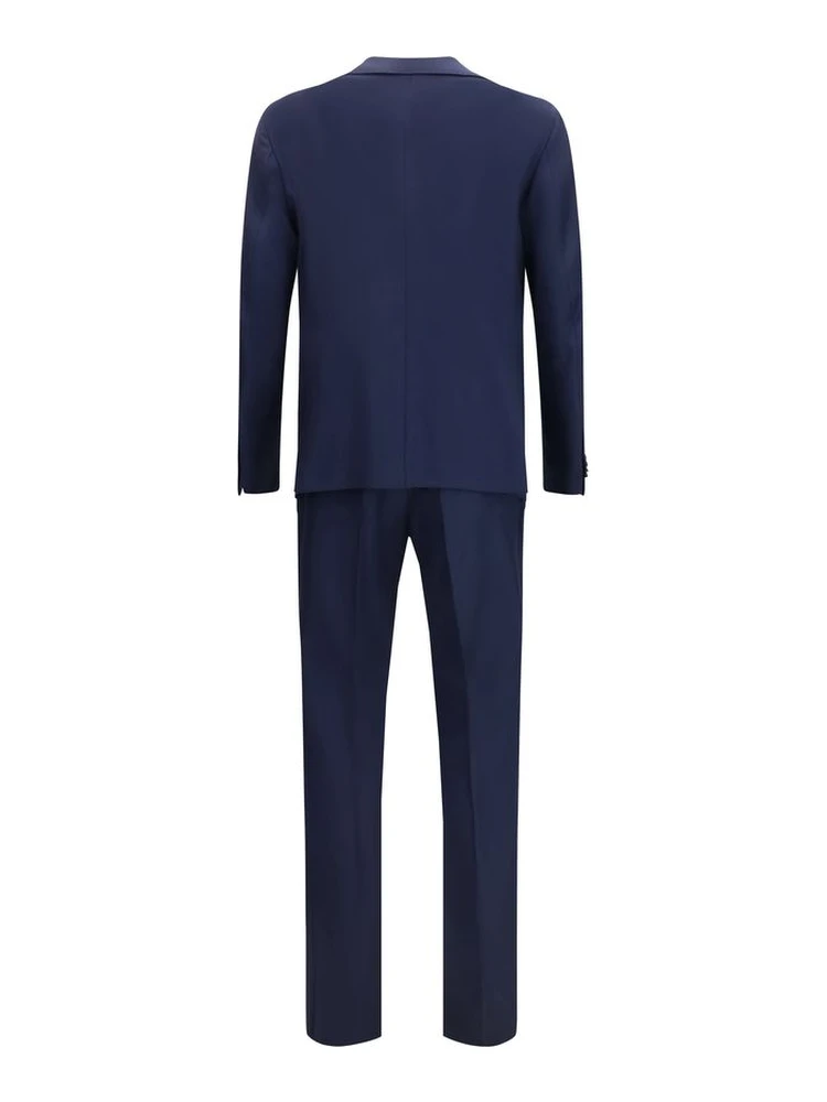 Blue Fleece Wool Two-Piece Suit alternative