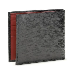 محفظة بوس توروس من جلد العجل الأسود