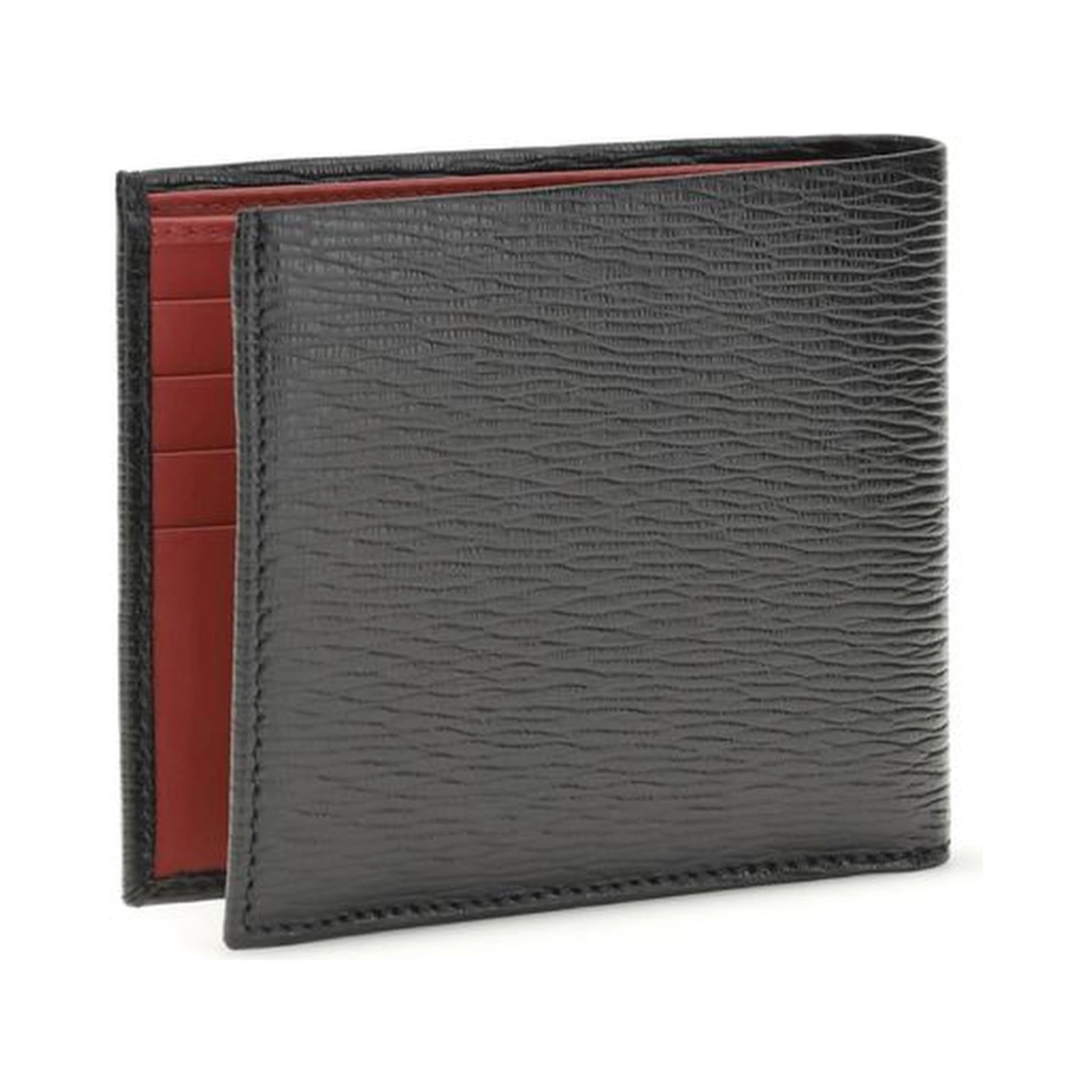 محفظة بوس توروس من جلد العجل الأسود