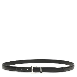 Black Calf Leather Bos Taurus Thin Belt