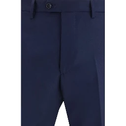 Blue Fleece Wool Two-Piece Suit