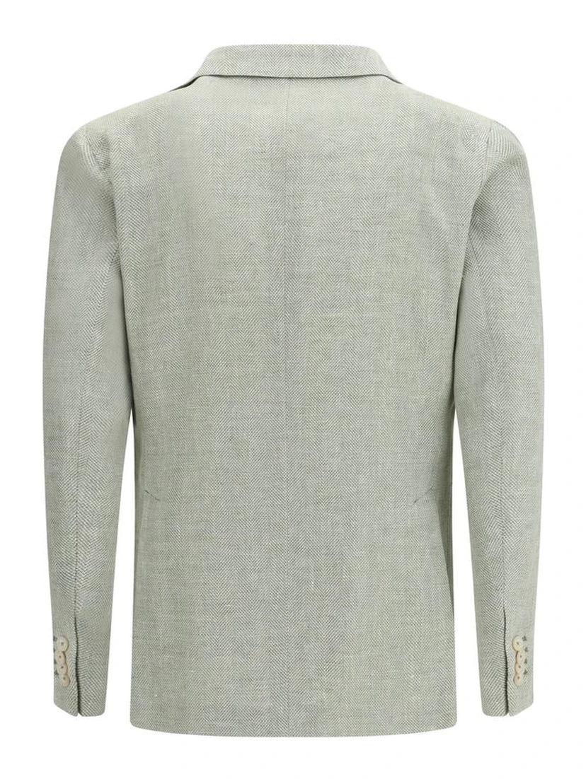 Bicolor Linen Blazer