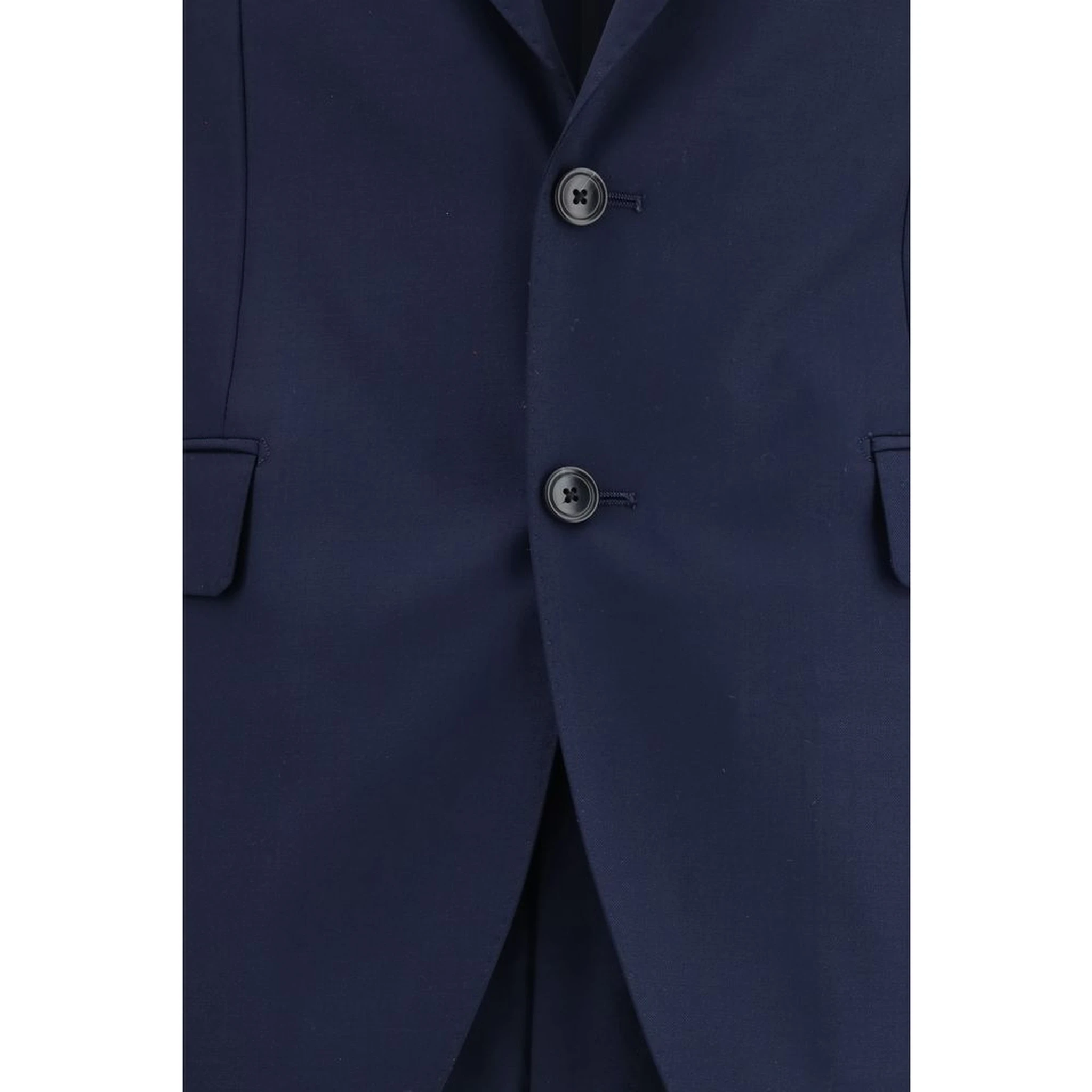 Blue Fleece Wool Two-Piece Suit