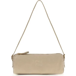Beige Calf Leather Bos Taurus Shoulder Bag