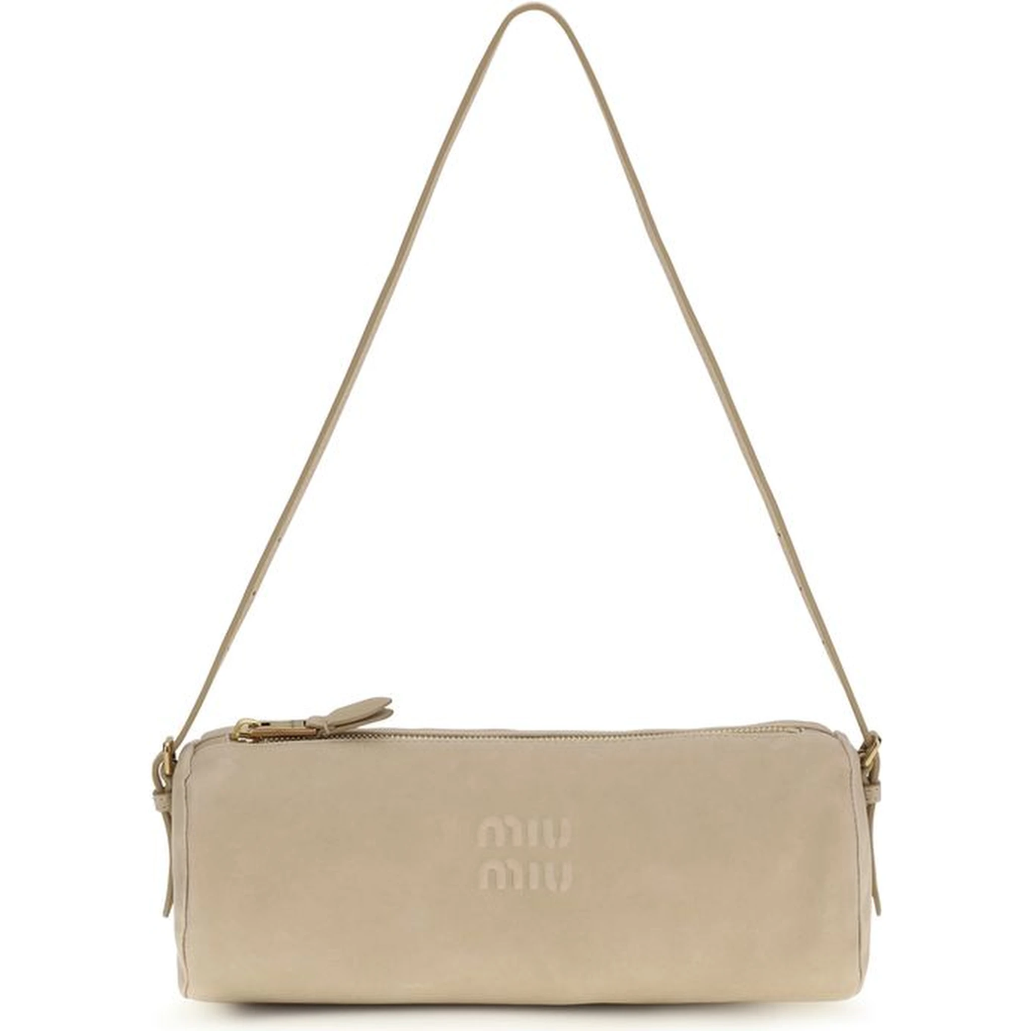 Beige Calf Leather Bos Taurus Shoulder Bag