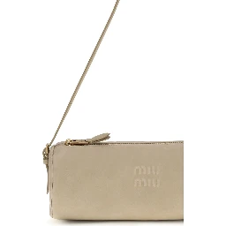 Beige Calf Leather Bos Taurus Shoulder Bag