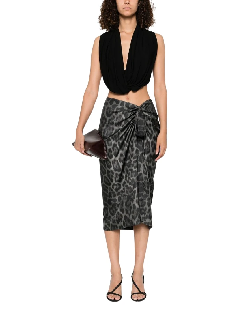 SILK MIDI SKIRT