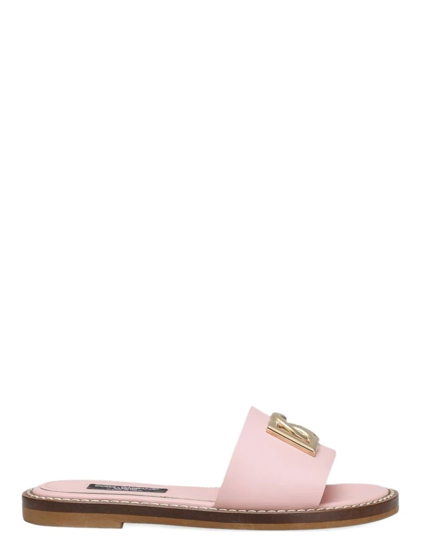 شبشب مسطح من جلد العجل