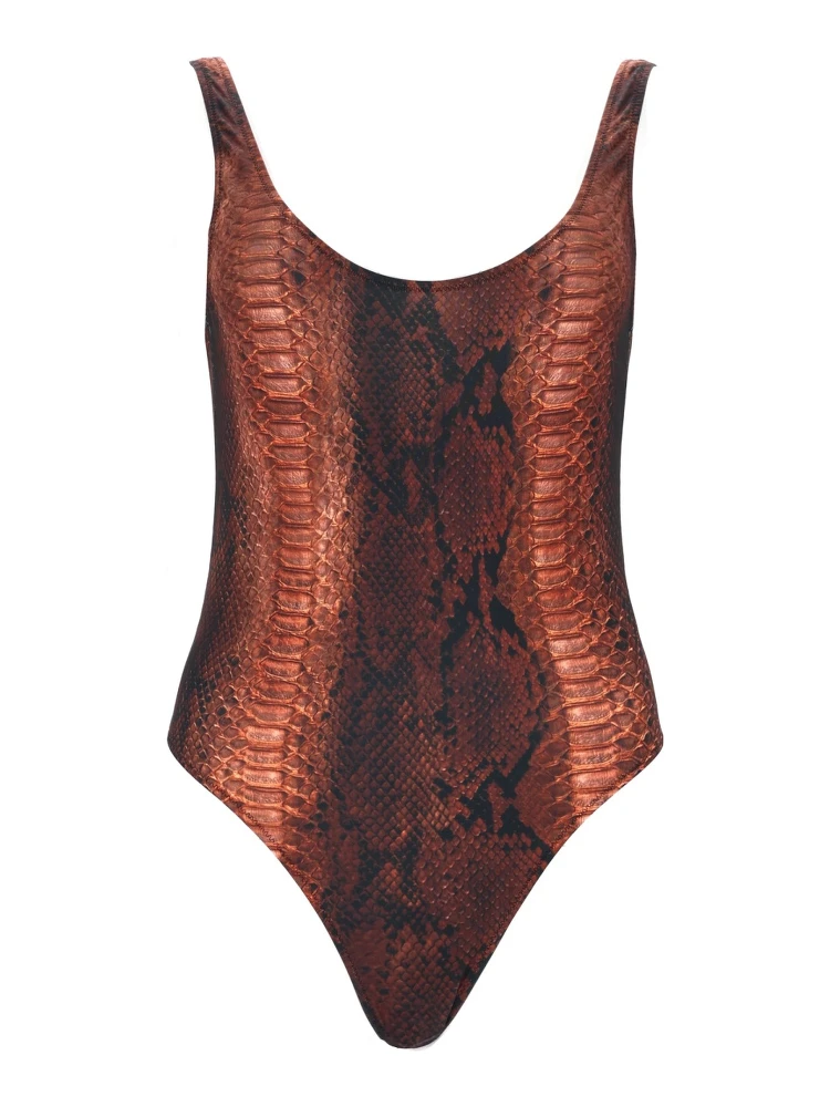 ملابس سباحة قطعة واحدة بنقشة جلد الثعبان