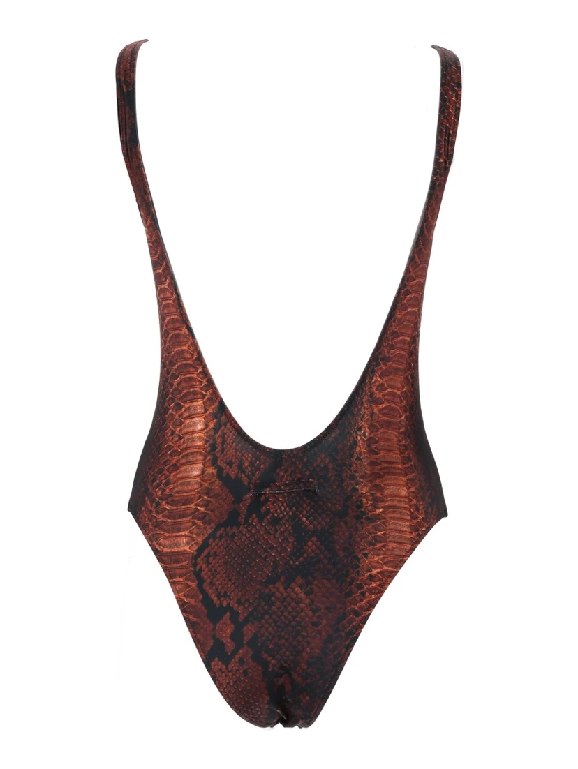 ملابس سباحة قطعة واحدة بنقشة جلد الثعبان
