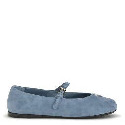 Blue Goatskin Ballet Flats