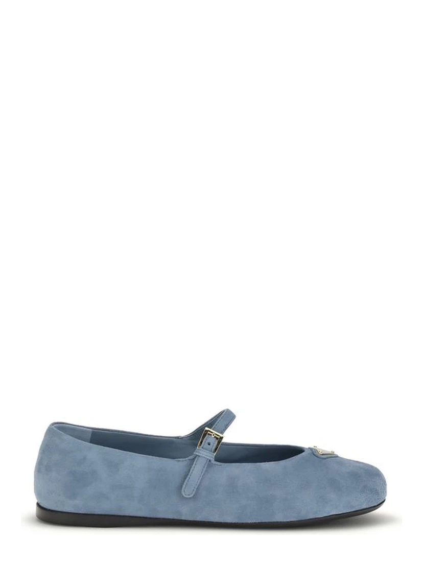 Blue Goatskin Ballet Flats