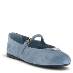 Blue Goatskin Ballet Flats
