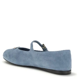 Blue Goatskin Ballet Flats
