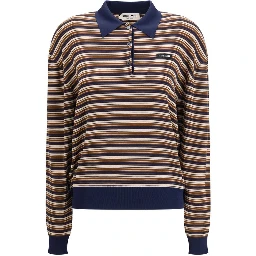 Brown Fleece Wool Polo Shirt