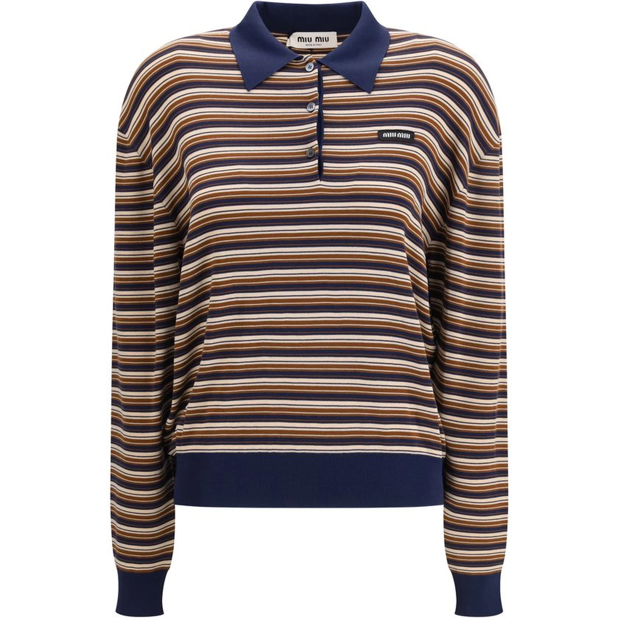 Brown Fleece Wool Polo Shirt