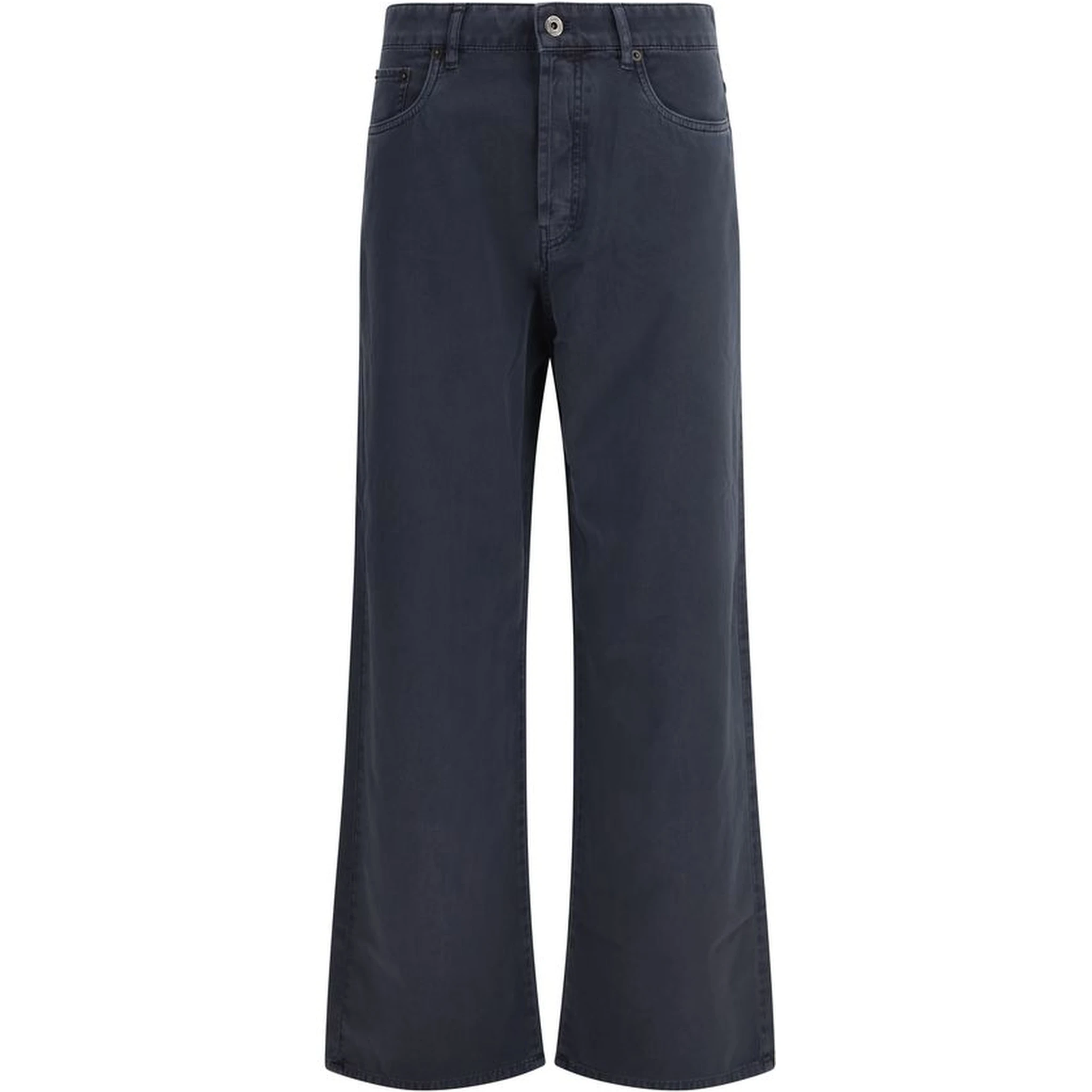 Blue Cotton Flared Jeans