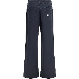 Blue Cotton Flared Jeans