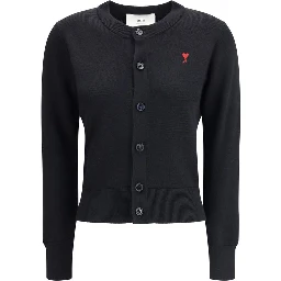 Black Merino Wool Cardigan