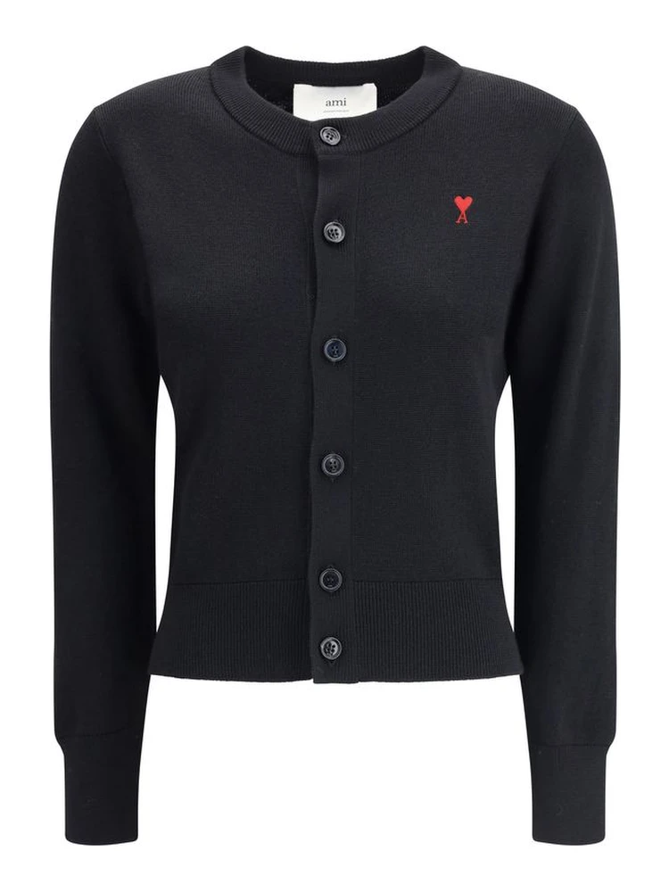 Black Merino Wool Cardigan