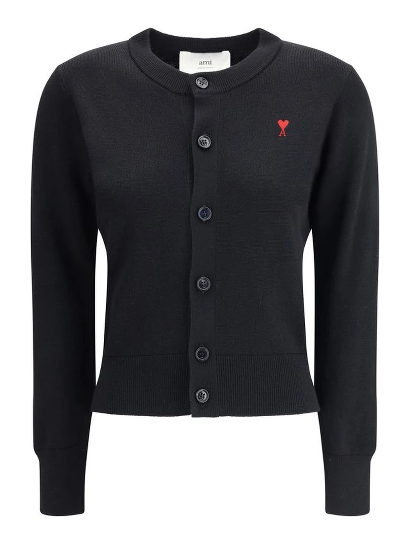 Black Merino Wool Cardigan