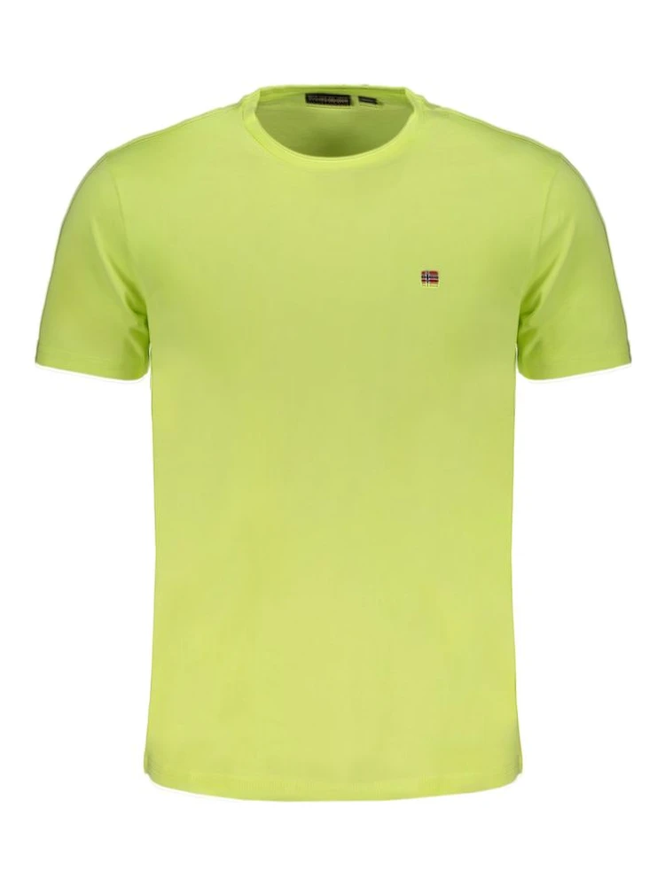 Yellow Cotton Men T-Shirt