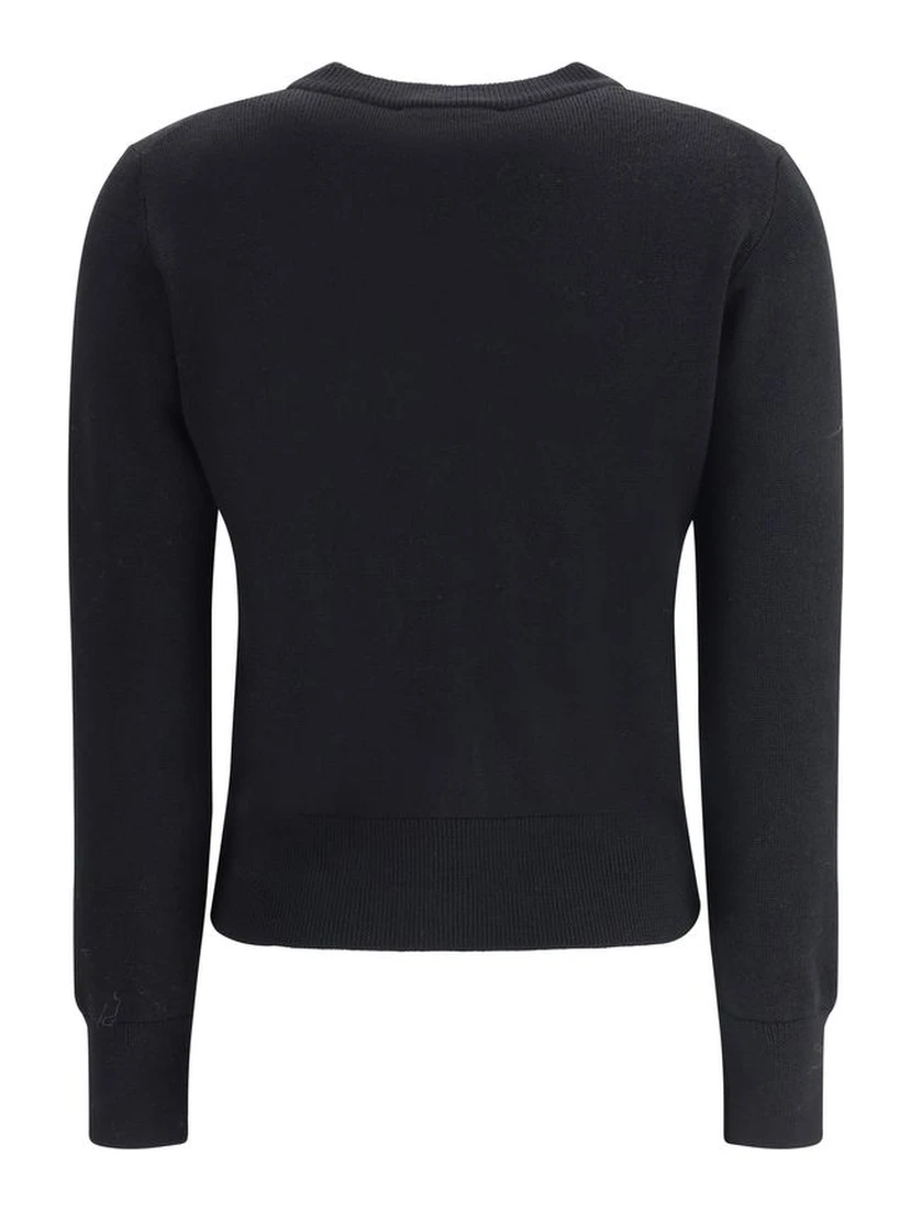 Black Merino Wool Cardigan