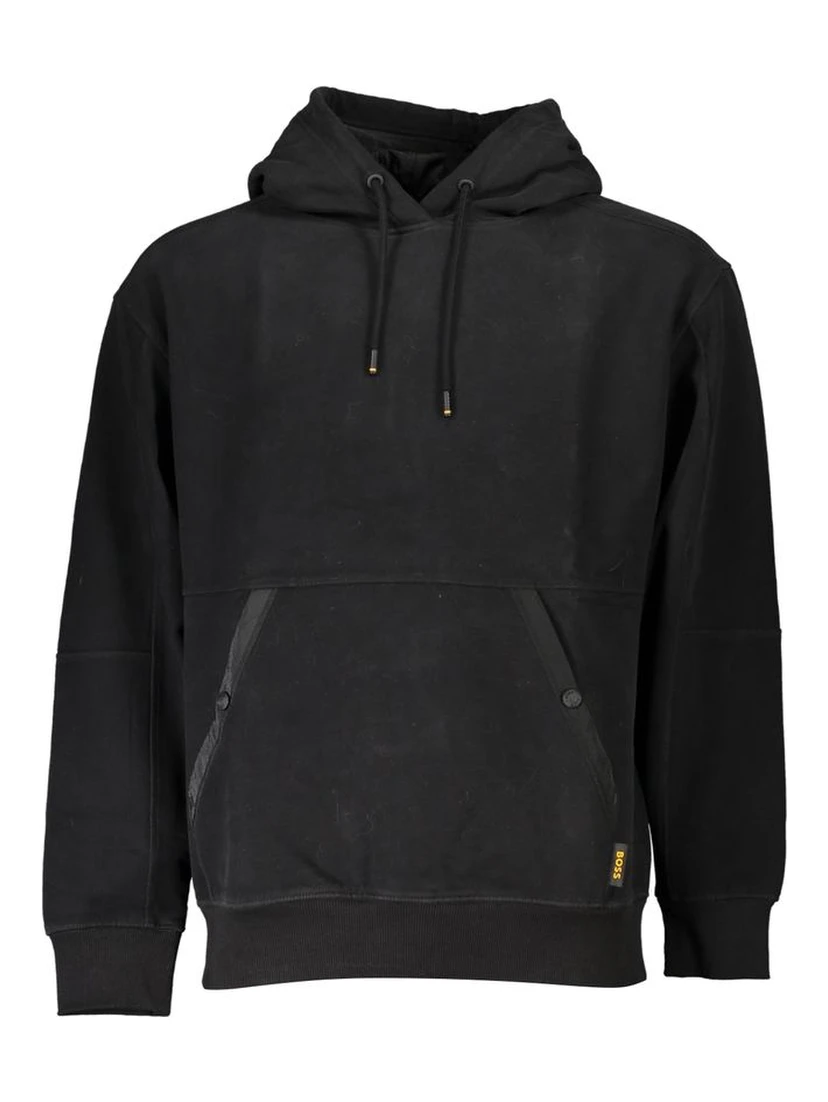 Black Cotton Mens Sweatshirt