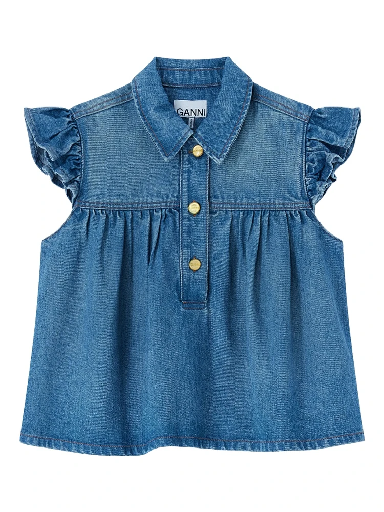 SLEEVELESS TOP WITH COLLAR